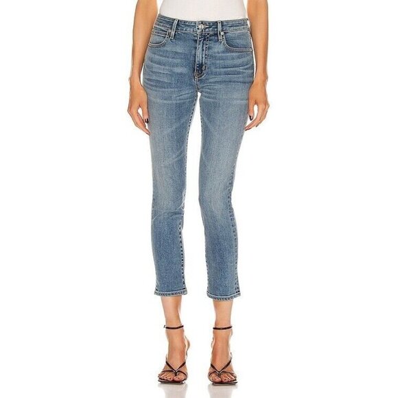 SLVRLAKE Lou Lou Blue Skies Mid Rise Cropped Skinny Jeans, Size 27 - Picture 1 of 7